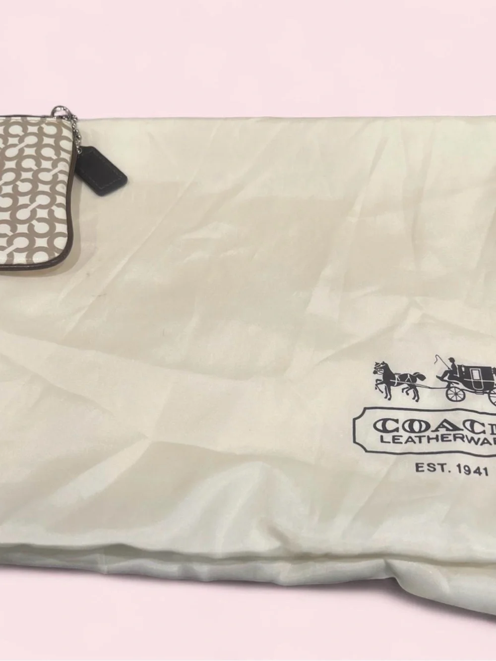 Vintage Coach Penelope Op Art tote and matching wristlet set.